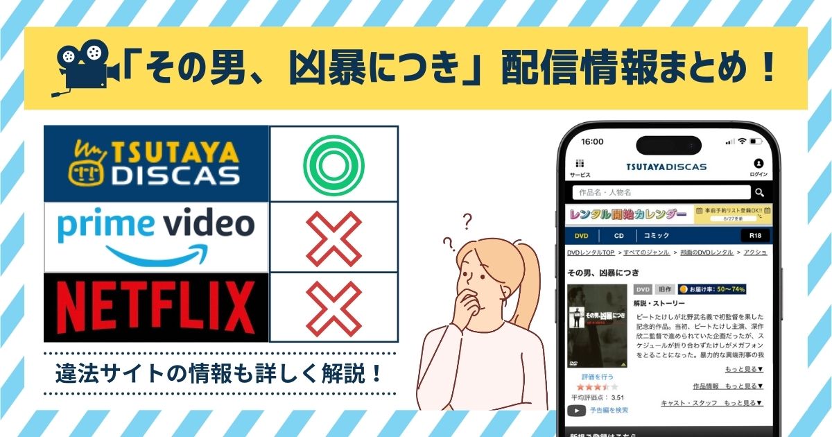 映画「その男、凶暴につき」の配信はどこで見れる？Amazonプライムなどの動画サイトを調査！